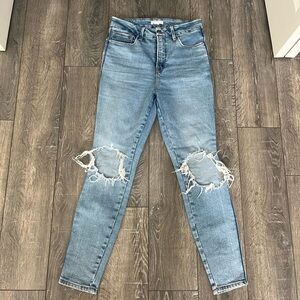 Good American Jeans Womens 0 / 24 Blue Good Legs Skinny Distressed Denim Stretch